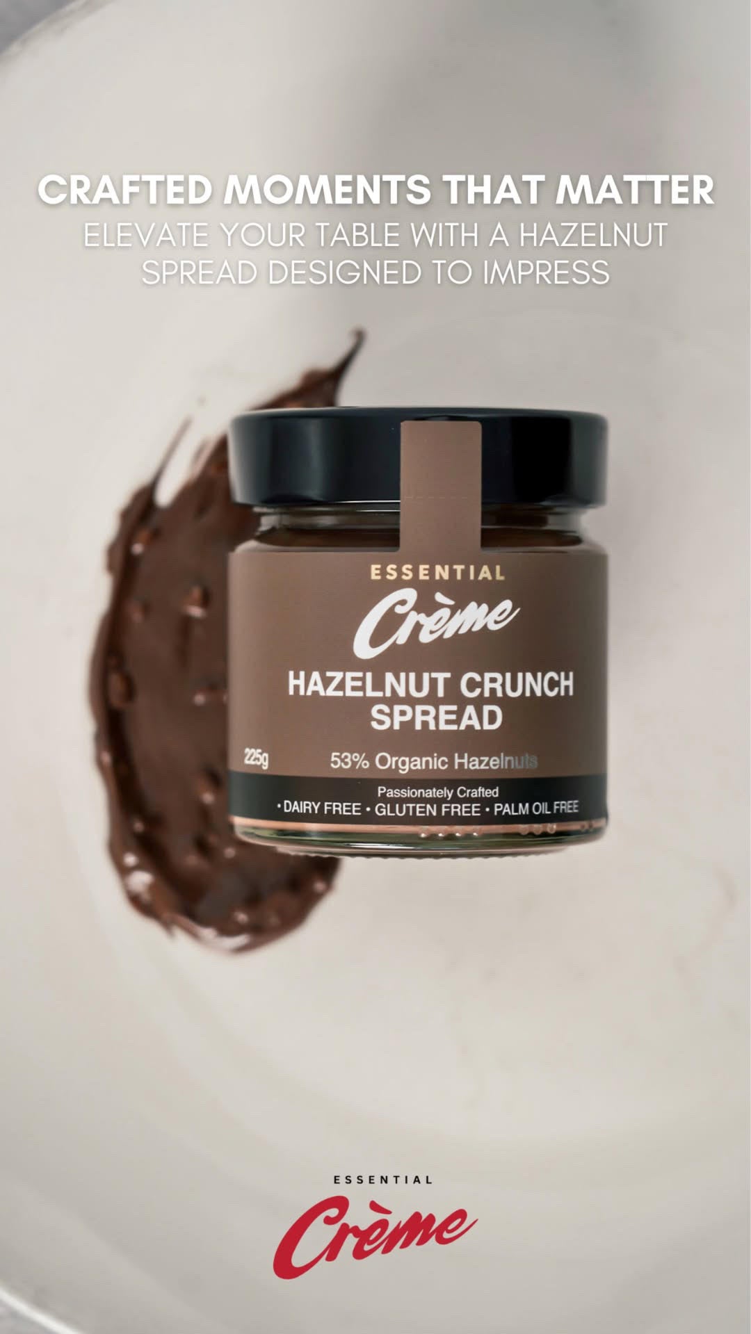 Hazelnut Crunch Spread - Palm Oil Free Dairy Free Gluten Free Australian Made