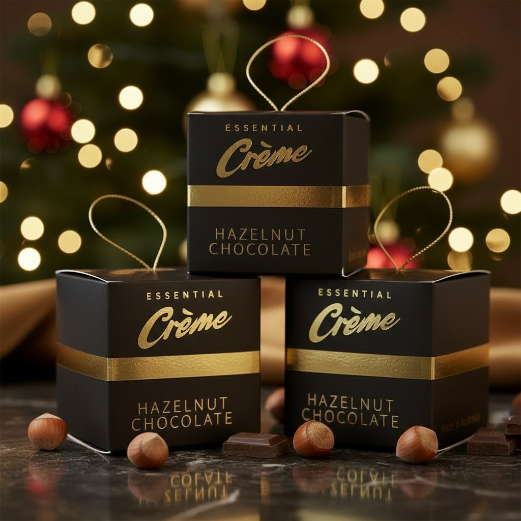 Xmas Tree Ornament - 3 Pack Hazelnut Chocolate